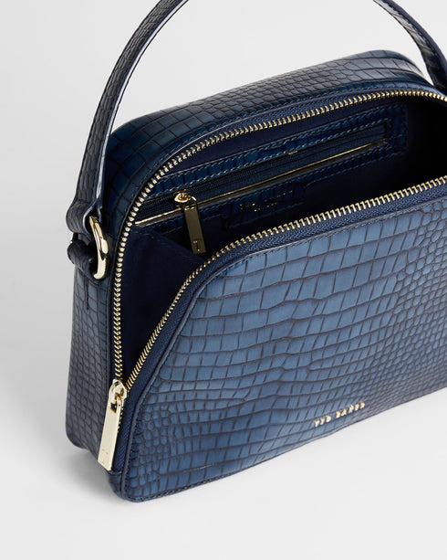 <P>Small Croc Detail Top Handle Bag</P>